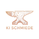 KI Schmiede Logo – Amboss mit digitalen Linien