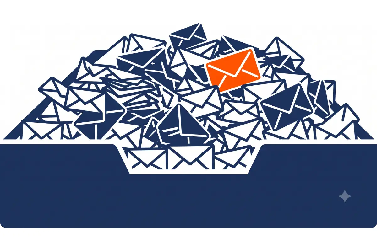 Überfüllter Posteingang als Ausgangslage für den KI E-Mail Generator